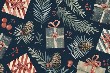 Festive botanicals and gift wrappings