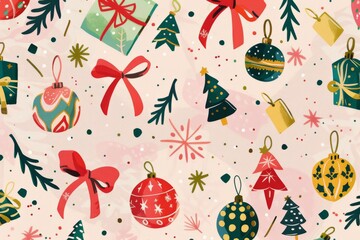 Vibrant christmas ornaments and decorations