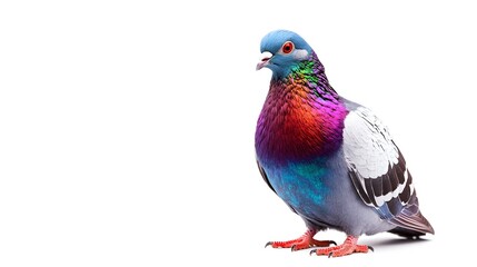 Red sport pigeon isolated on white.