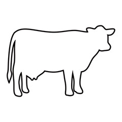 Cow animal outline. Vector image