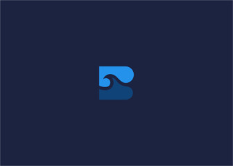 Letter b with waves logo icon design vector design template inspiration © Dar Wan 