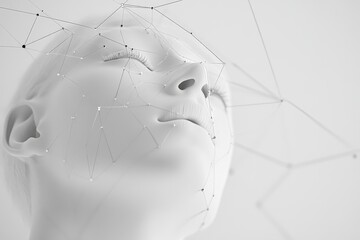 connected dots with human face