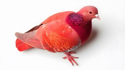 Red sport pigeon isolated on white.