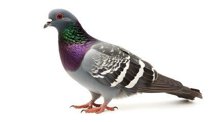Fototapeta premium Red sport pigeon isolated on white.