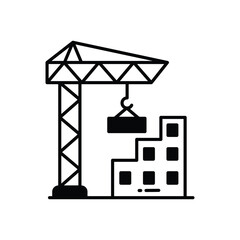 Construction Site vector icon stock illustration