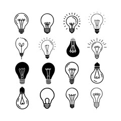 light bulb icon set