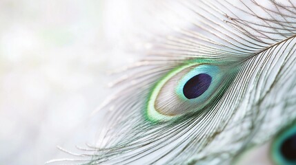 Naklejka premium magical background, showcasing the rich colors and intricate details of a peacock feather