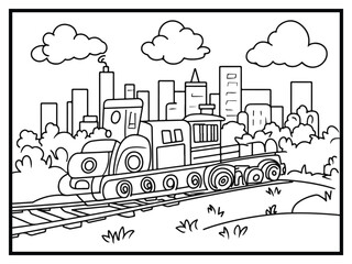 coloring pages cute transportation kids funny