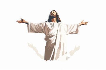 Obraz premium Jesus with arms outstretched robe clothing fashion.