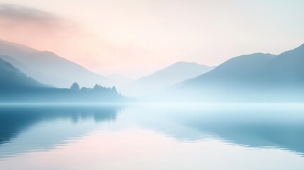 meditative background with soft, blurred edges, conveying the stillness of a mountain lake