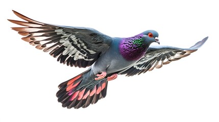 Red sport pigeon isolated on white.