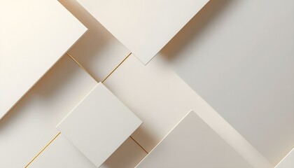 Abstract golden background with white and beige luxury glitter shapes. Golden lines luxury on cream color background. Gold elegant realistic paper cut style 3d. A flat illustration of an abstract gold