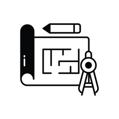 Building Plan vector icon stock illustration