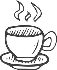 Hot coffee cup doodle. Hand drawn drink