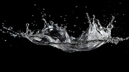 Splashing water on a black background. water splash refreshing black background