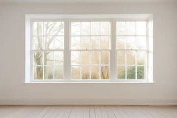 Fototapeta premium Windows white wall.