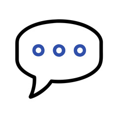 Obraz premium Simple Chat Bubbles Icon in Black and Blue