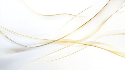 Abstract Golden Lines on White Background