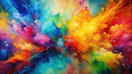 Abstract painting on colorful background close-up