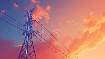 Electric Tower at Sunset