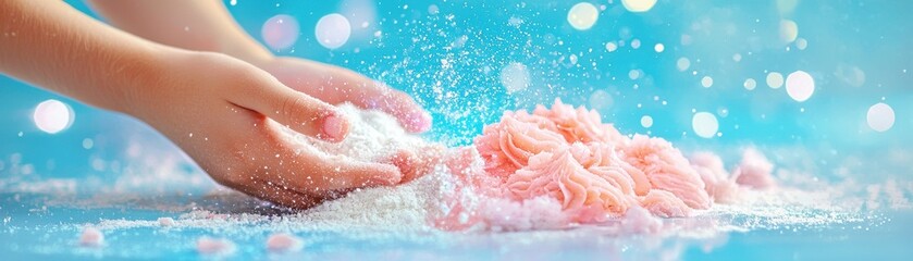 Fototapeta premium Delightful Playtime with Flour and Creamy Frosting Fun
