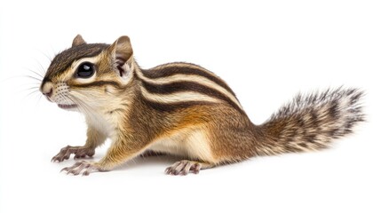 Obraz premium Cute Chipmunk Isolated on White Background