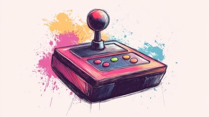 Retro Joystick Illustration