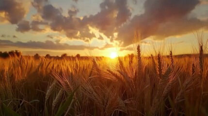 Obraz premium Beautiful Wheat Field, Generative AI