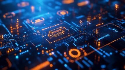 Obraz premium Futuristic Circuit Board Visualization