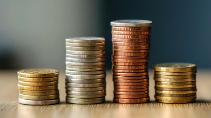 Stacks of Coins Representing Financial Growth