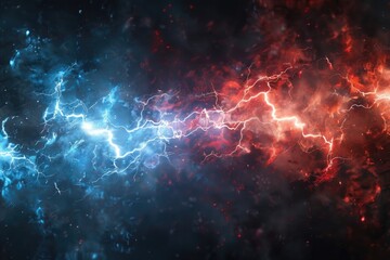 Blue and red electricity isolated on transparent background.