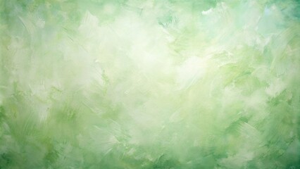 Abstract painting with light green texture background reflected