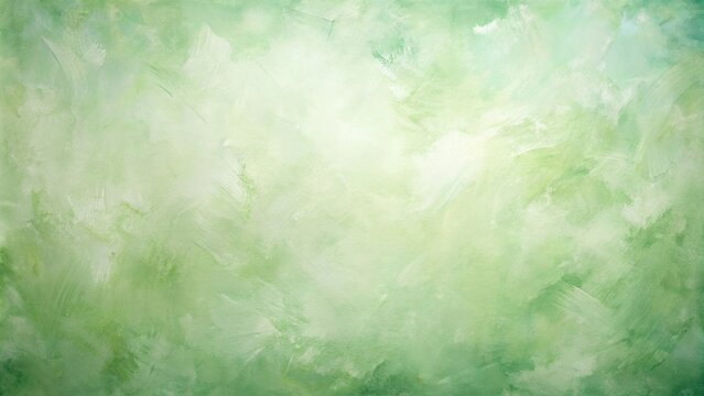 Abstract painting with light green texture background reflected