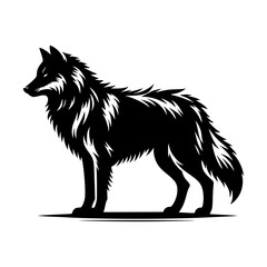 Wolf vector silhouette isolated on white background 