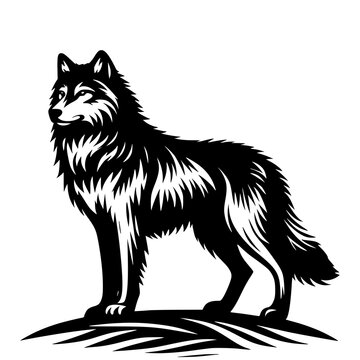 recommend clip art: Wolf looking forward vector 