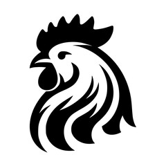 Chicken head vector silhouette 