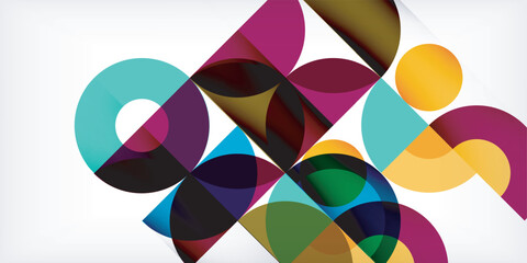 Obraz premium Colorful circle abstract background. Template for wallpaper, banner, presentation, background