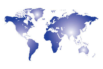 Fototapeta premium A contour map of the world. Blue map. Vector image.