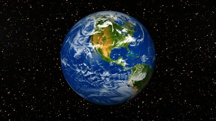 Fototapeta premium Planet Earth with a cosmic star-filled backdrop. ideal for science, space, and global awareness concepts