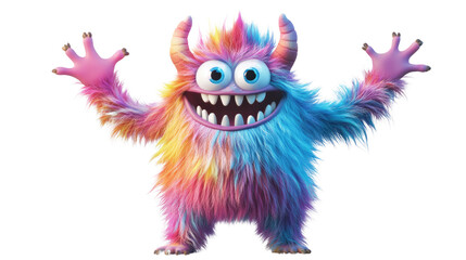 Fototapeta premium A playful cartoon monster with bright colors and a friendly smile