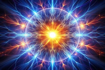 Abstract photo of radiant energy source reflecting ethereal brilliance