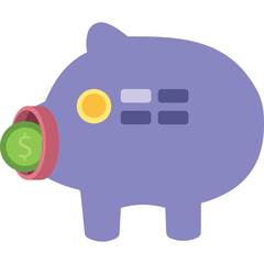 Piggybank icon money save in bank on retirement