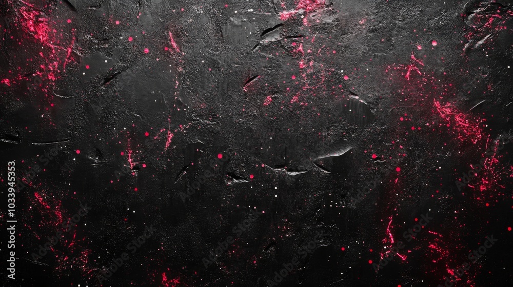 Wall mural Abstract Dark Texture with Red Splashes