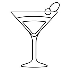 cocktail glass with ice