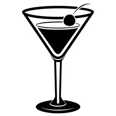 martini glass with cherry