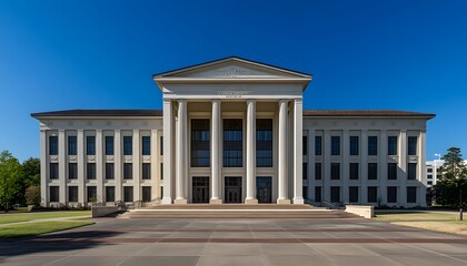 Obraz premium White Neoclassical Building with Columns and Steps