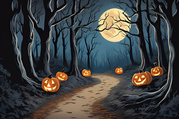 A spooky forest trail