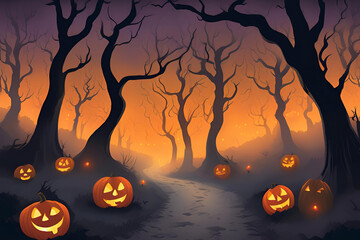 A spooky forest trail