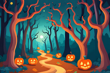 A spooky forest trail