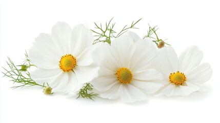 Obraz premium White Flowers with Green Foliage